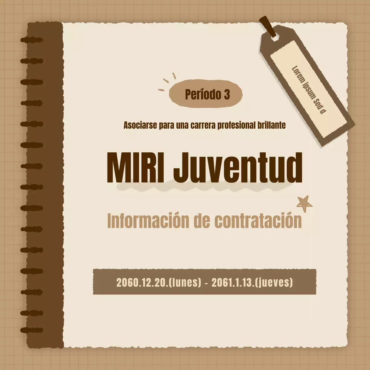 Un sencillo anuncio de empleo de plataforma de experiencia profesional en marrón y beige