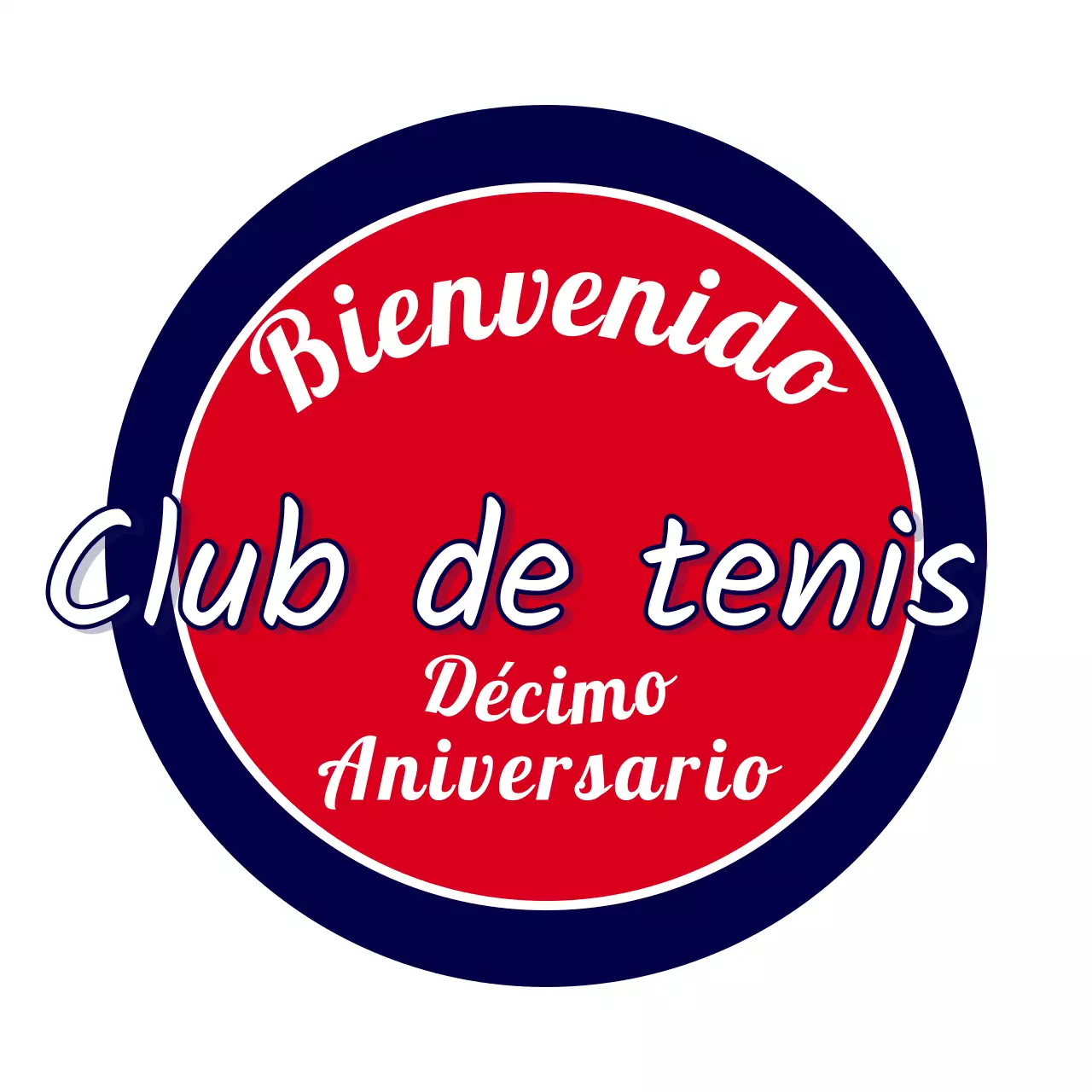 Club de tenis sencillo y clásico con fuente cursiva