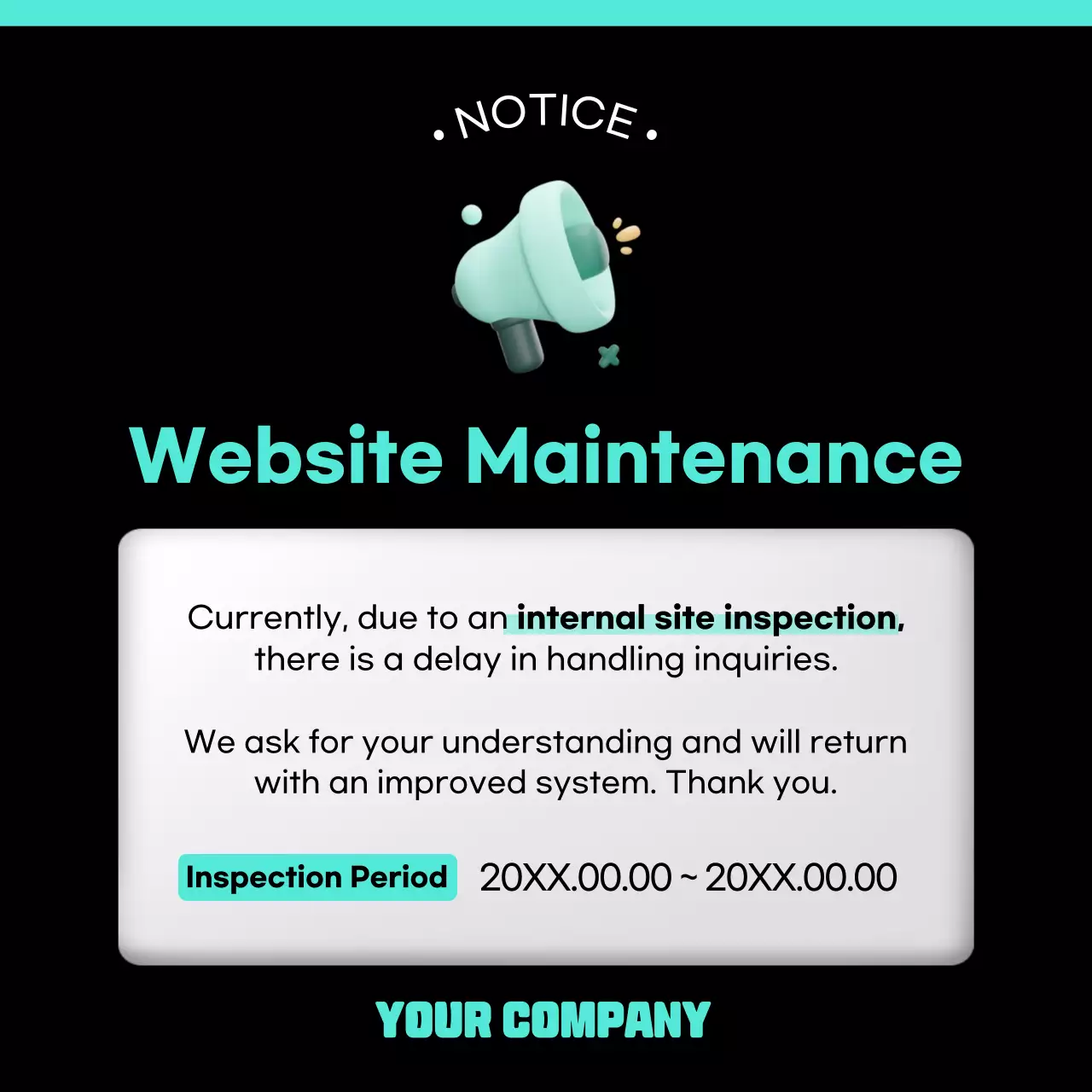 Black Modern Website Notice Instagram Post