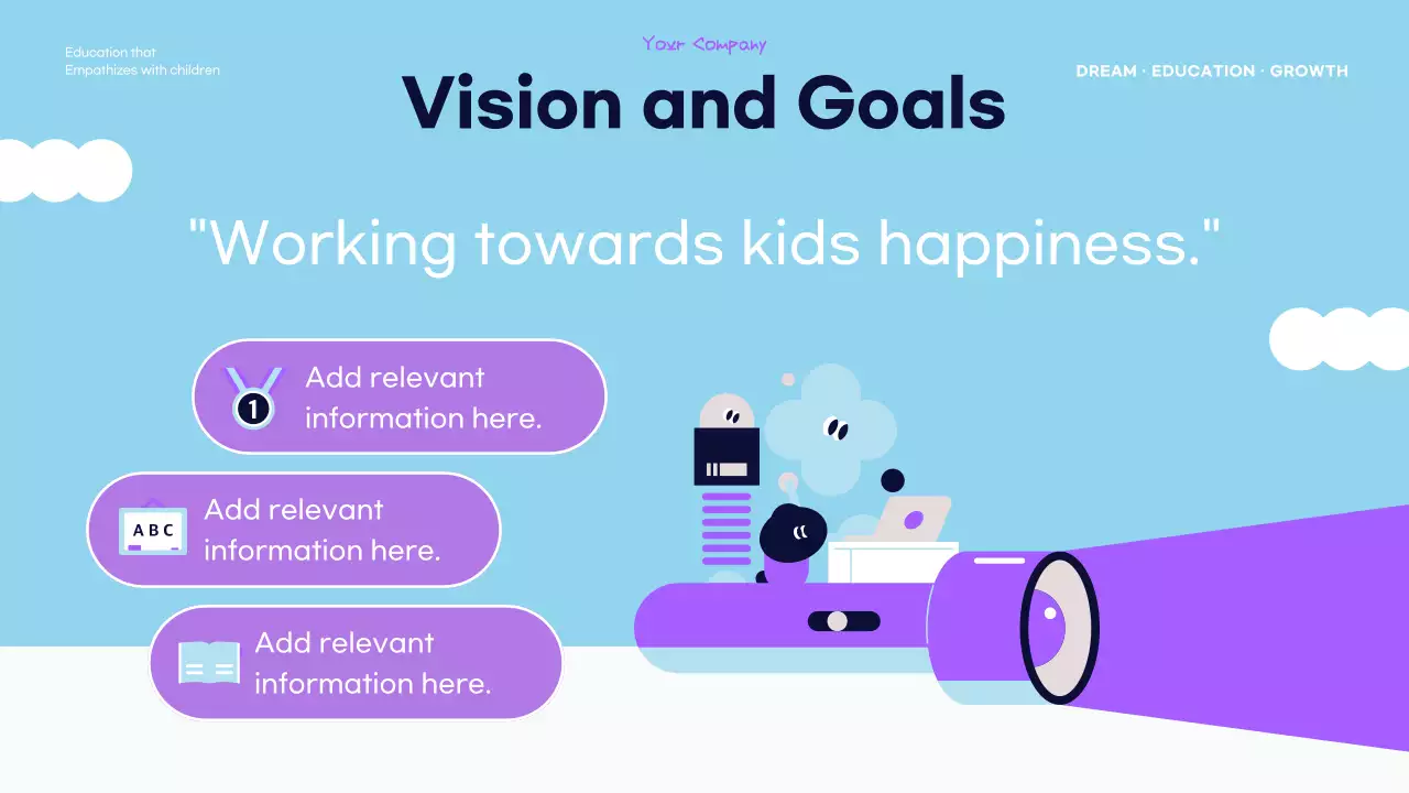 블루 플레이풀 교육 가이드 프레젠테이션