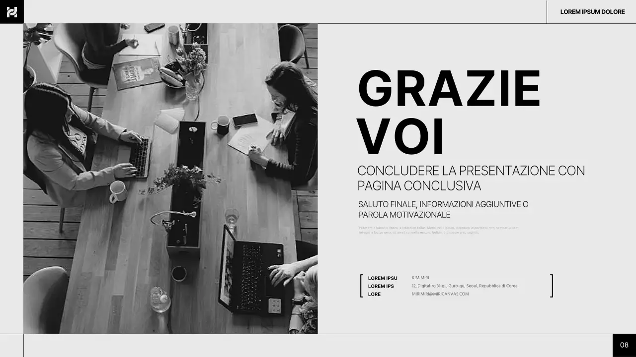 Relazione semplice, grigia e nera, layout comune