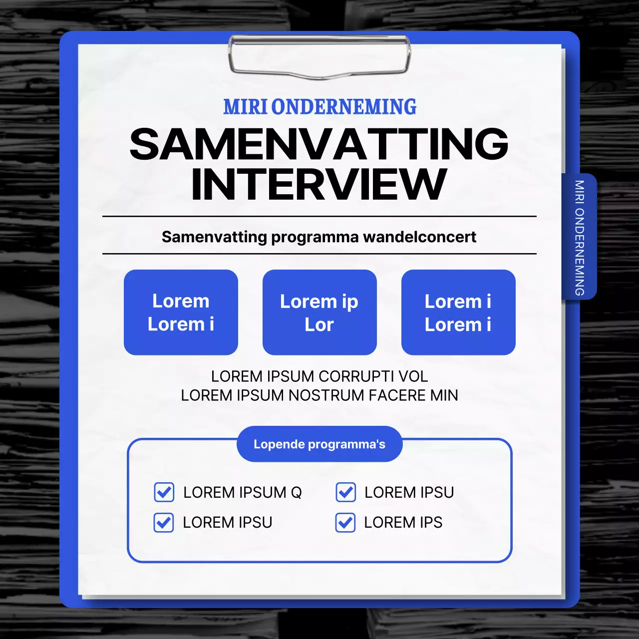 Promoot een eenvoudig rood en blauw praatconcert