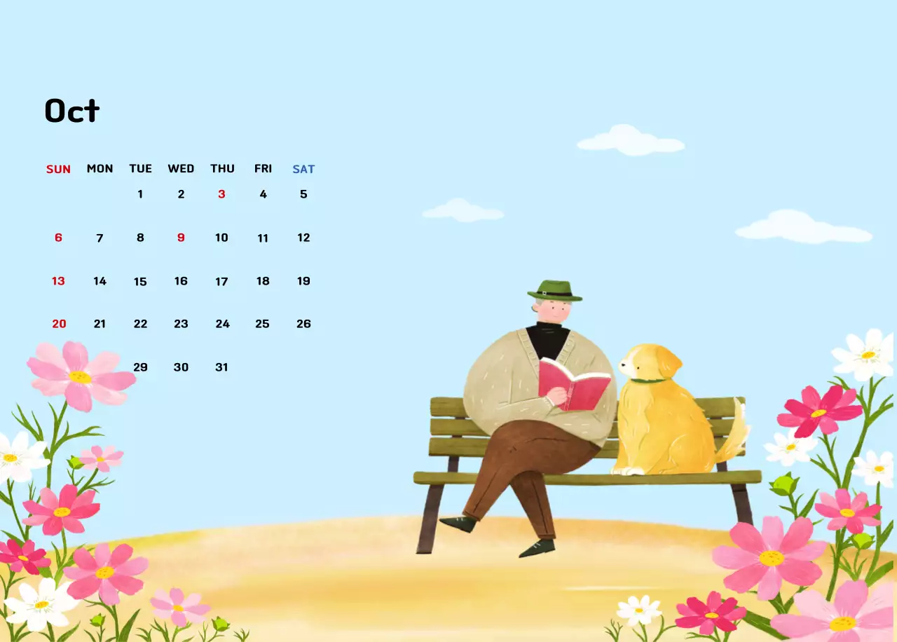 New Year's calendar with a warm, illustrated feel
