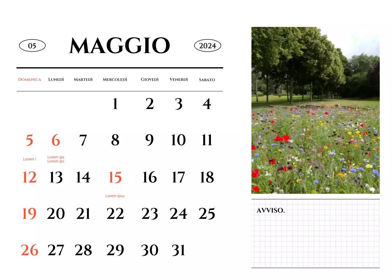 Un calendario dallo stile semplice con un concetto di fotografia di viaggio emozionale