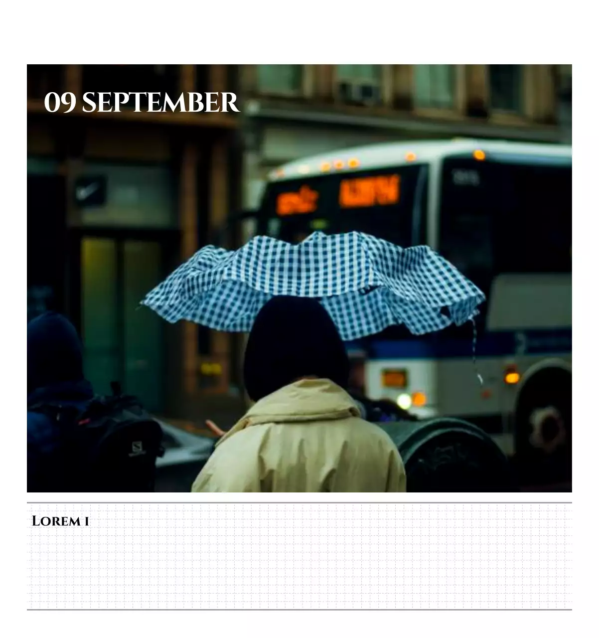 Eenvoudige stijl muurkalender met zwart-wit emotionele reisfotografie concept