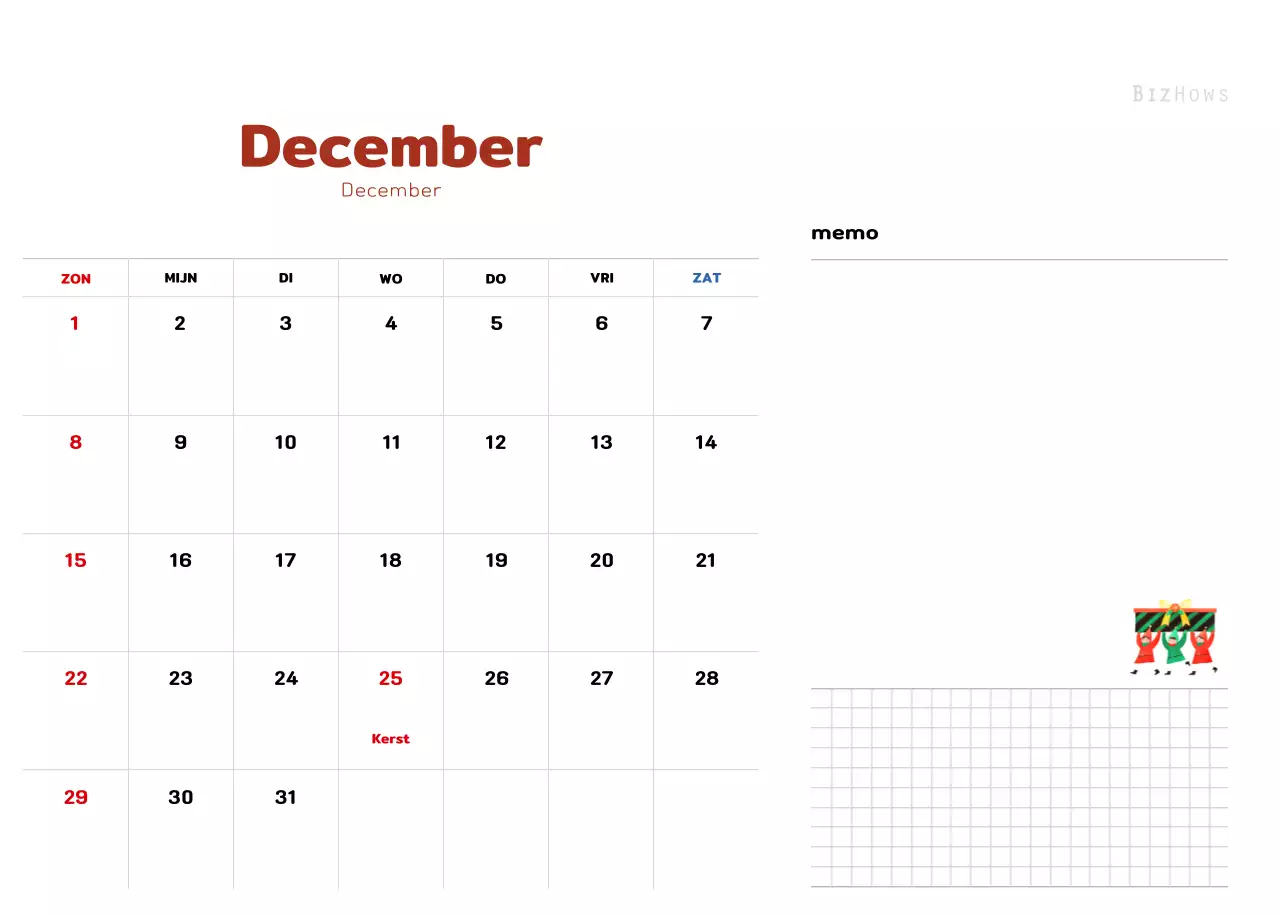 Een warme, geïllustreerde nieuwjaarskalender
