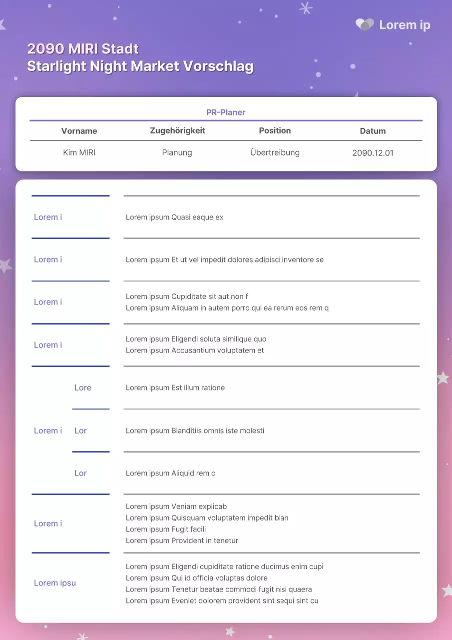 Ein hübscher Eventplaner in Mauve und Rosa