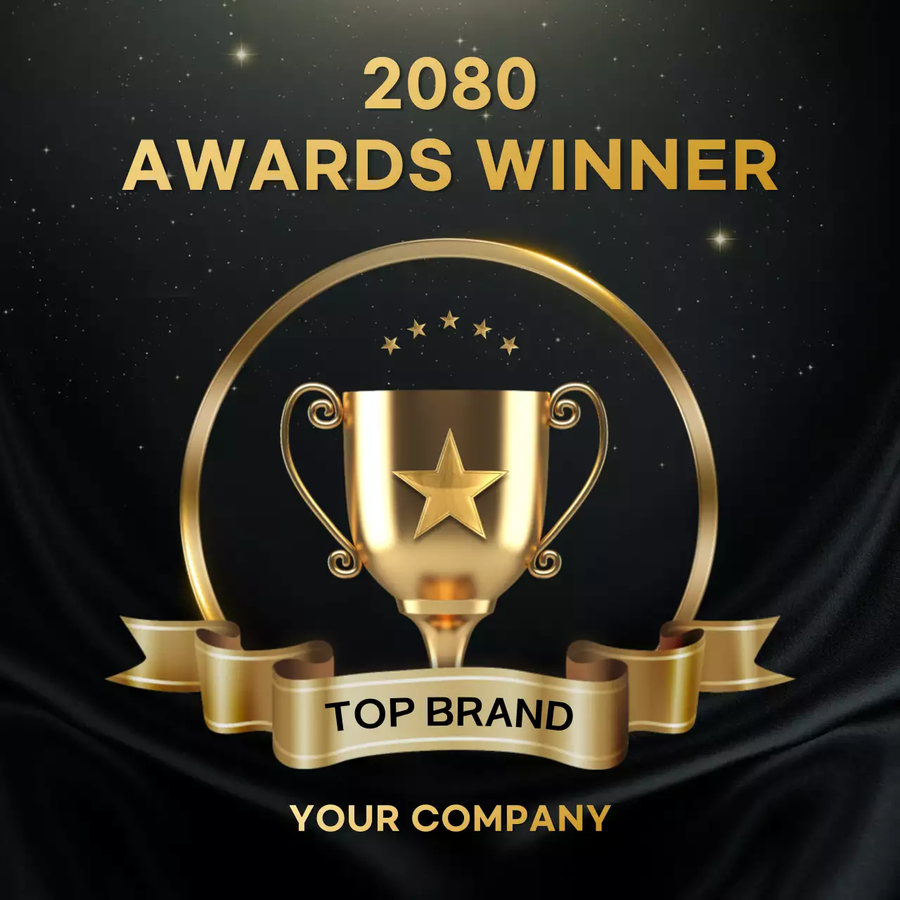 Gold Elegant Award Announcement Social Media Post