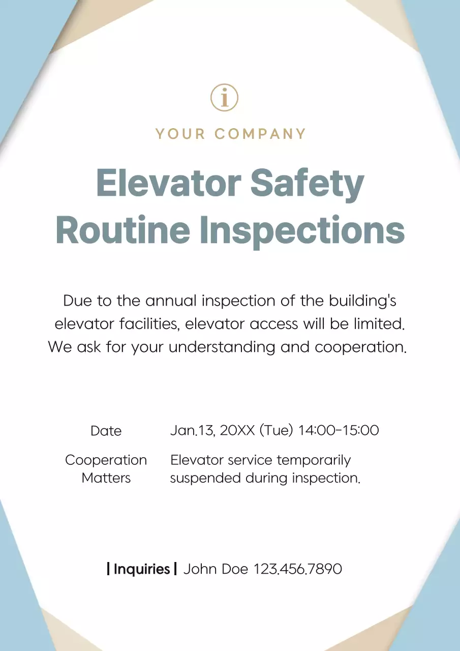 Beige Simple Safety Announcement