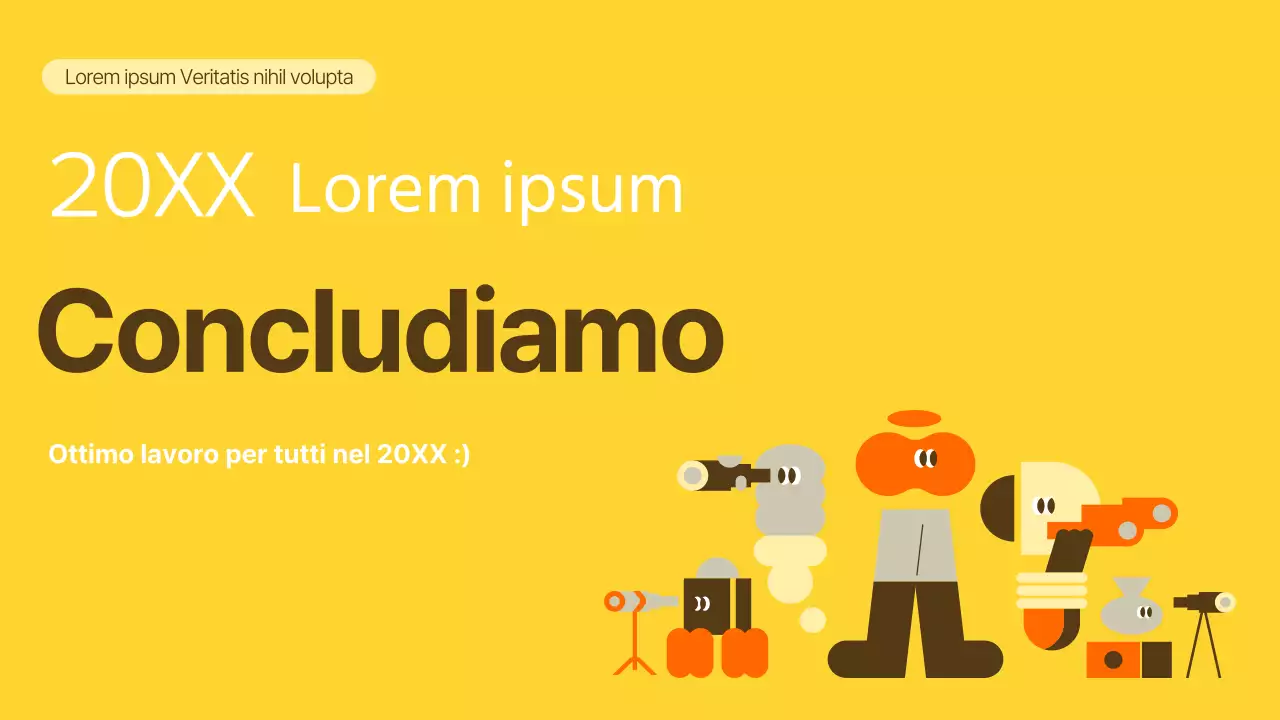 Una semplice relazione di fine anno in giallo e beige.