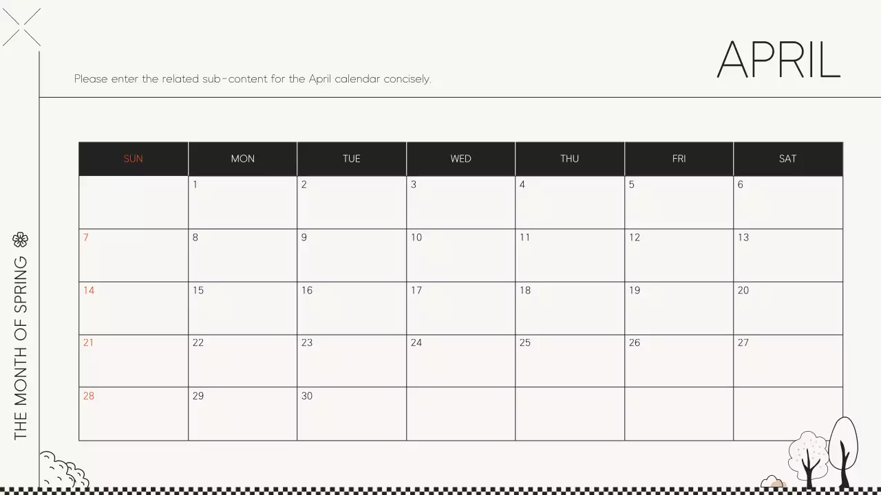베이지 미니멀 캘린더 플래너 프레젠테이션