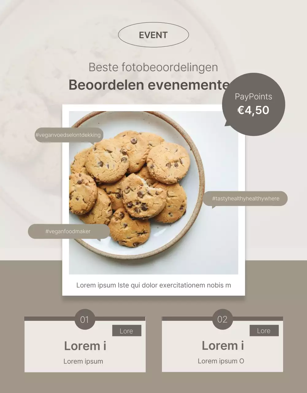 Een eenvoudig product in beige en bruin promoten