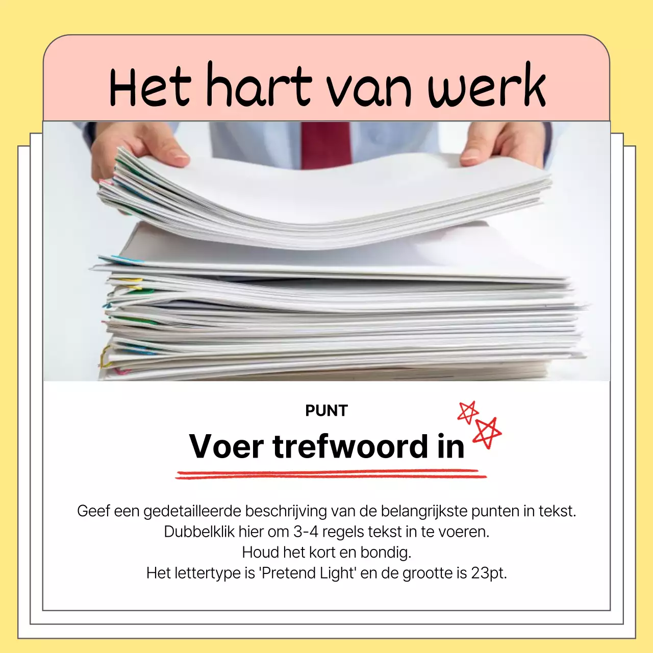 Eenvoudige zakelijke tips in geel en zwart