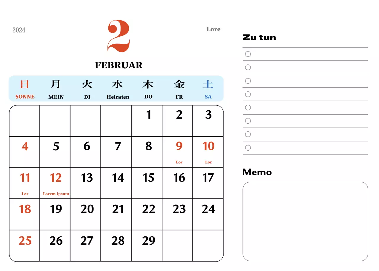 Rote und blaue Retro-Untersetzer Erinnerungskalender