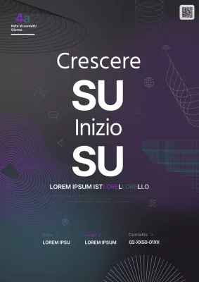 Promuovere una giornata di networking geometrico viola e verde