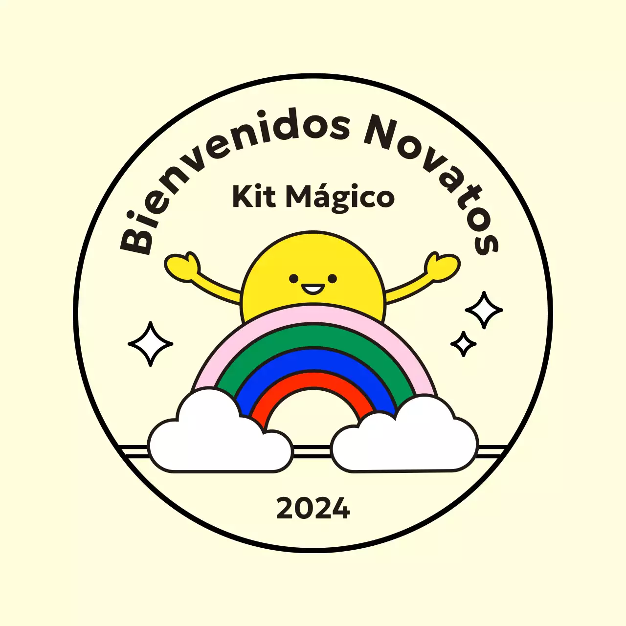 Diseño circular del Año Arco Iris