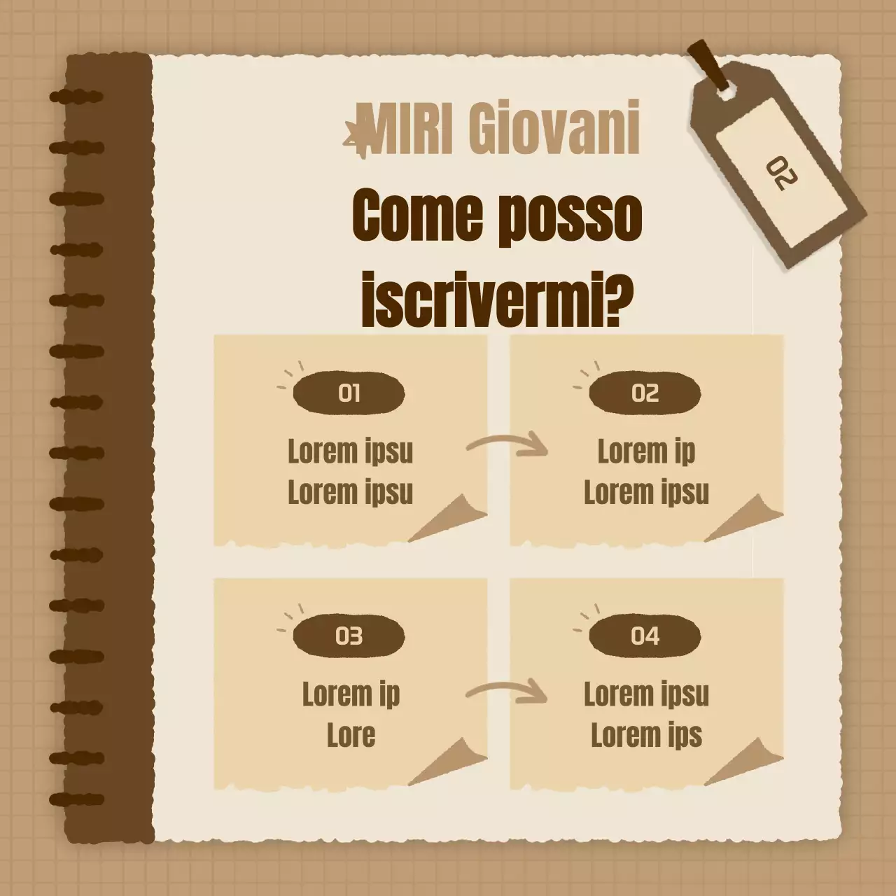 Un semplice annuncio di lavoro su una piattaforma di esperienza professionale in marrone e beige