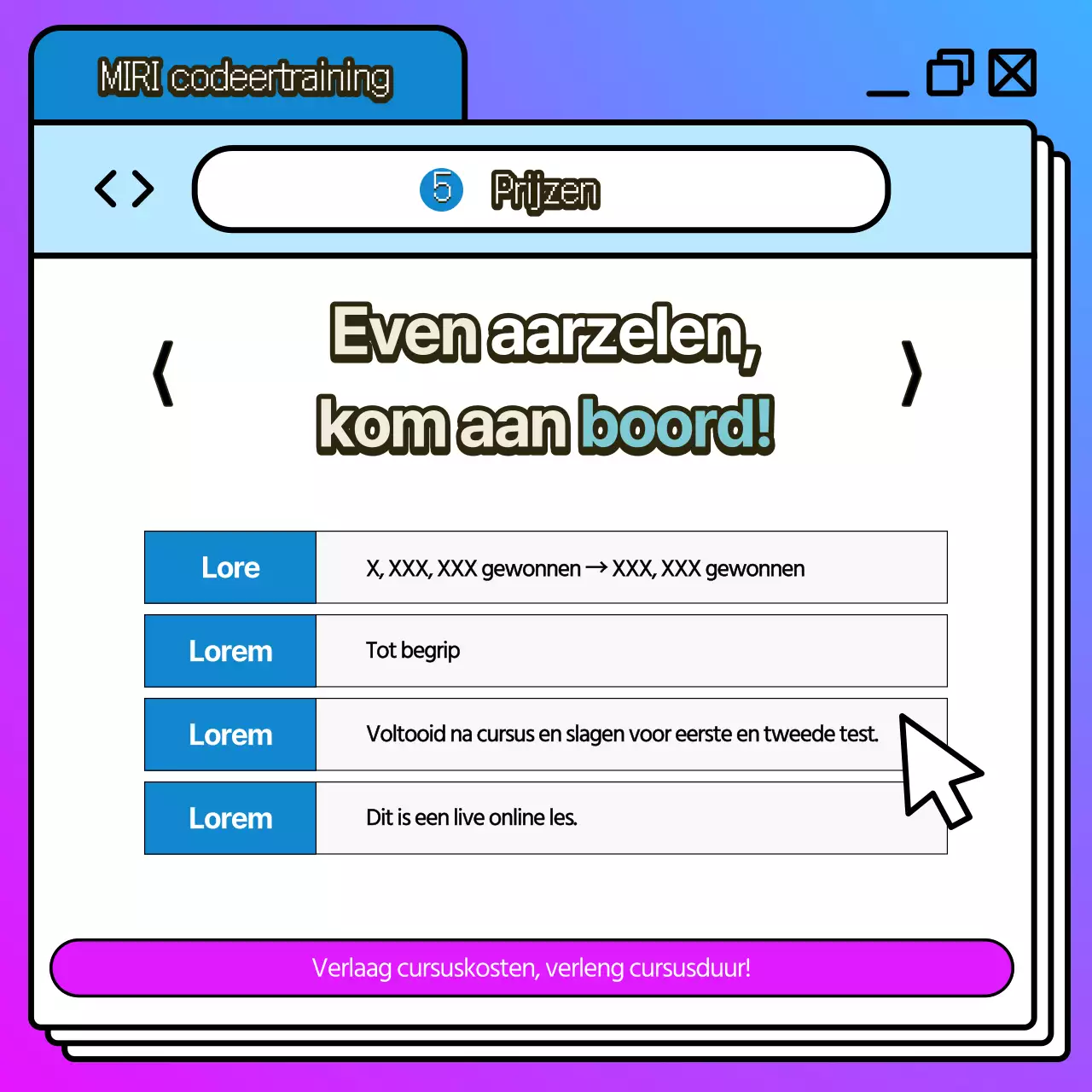 Bevorder kitscherig codeeronderwijs in blauw en paars