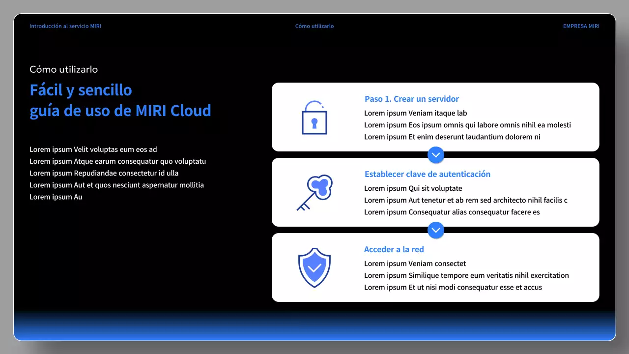 Un sencillo informe de servicio en negro y azul