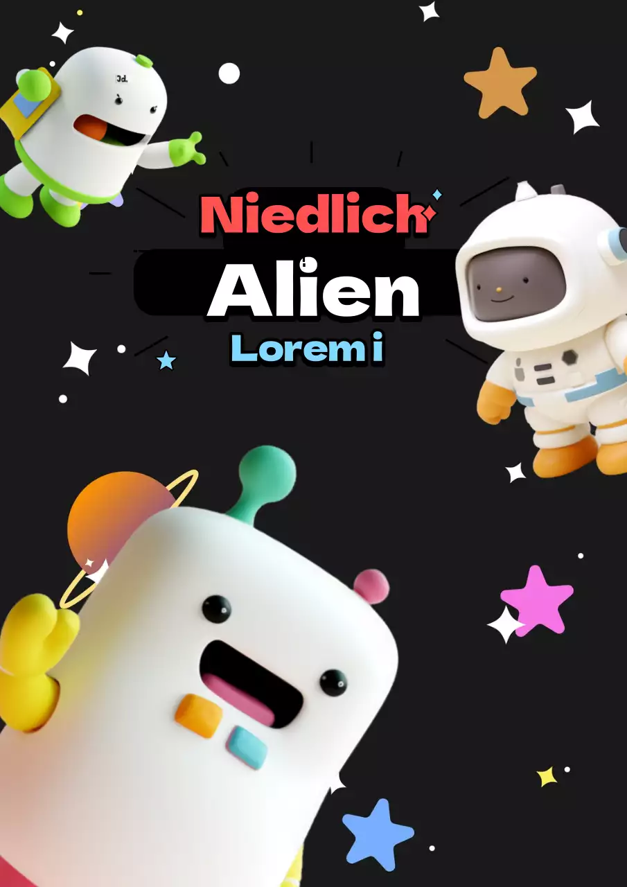 Eine Sammlung von niedlichen Alien-Aufklebern