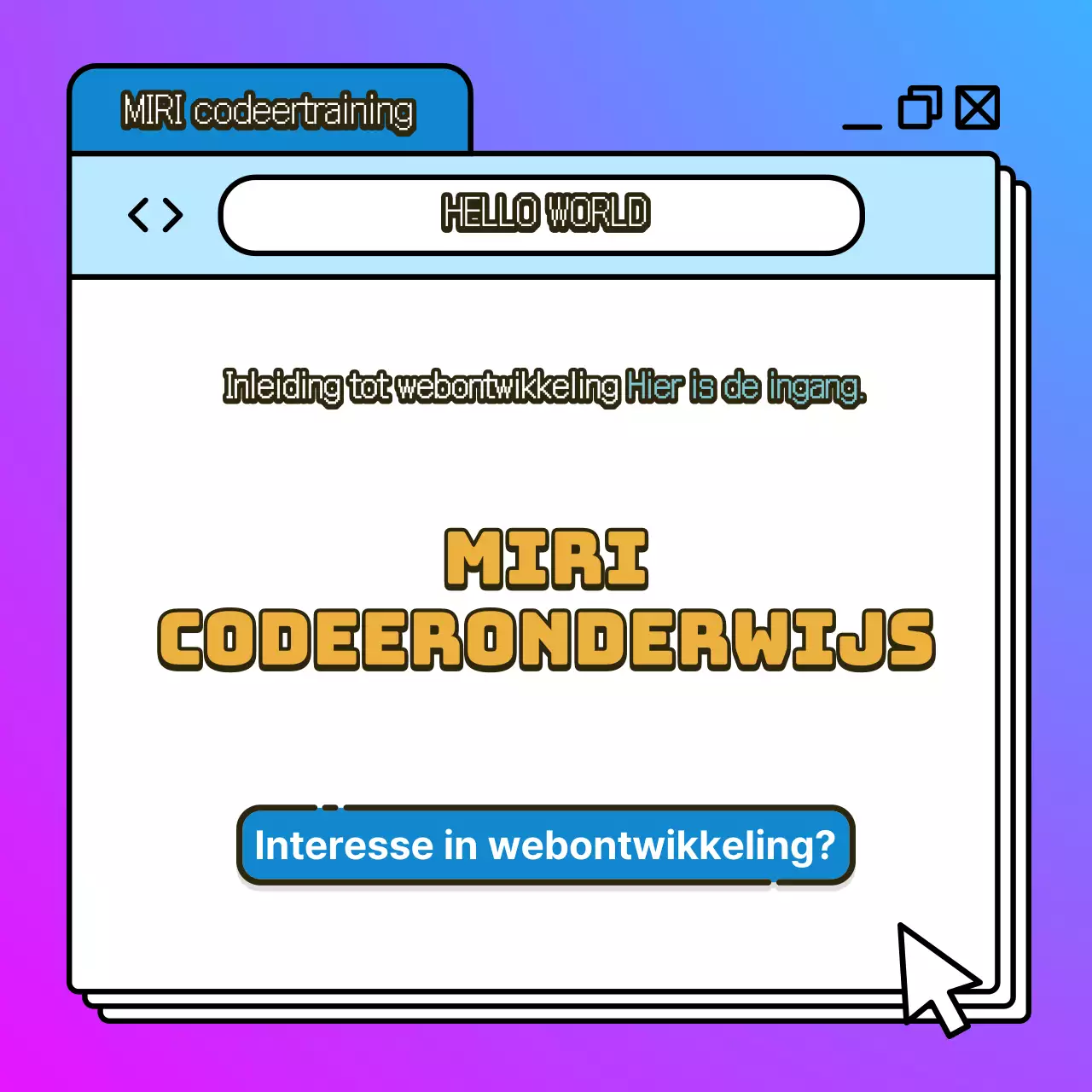 Bevorder kitscherig codeeronderwijs in blauw en paars