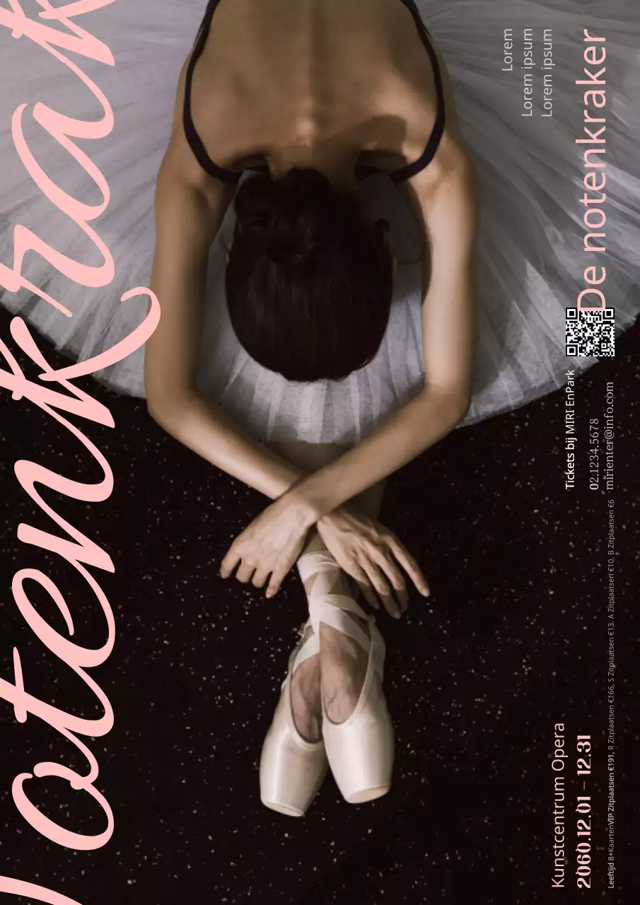 Promoot een klassieke balletvoorstelling in zwart en roze
