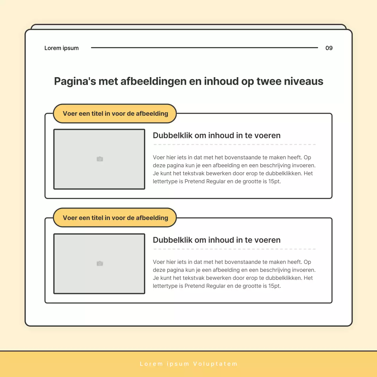 Een eenvoudige geel-witte nieuwsbriefpost van het welzijnskantoor