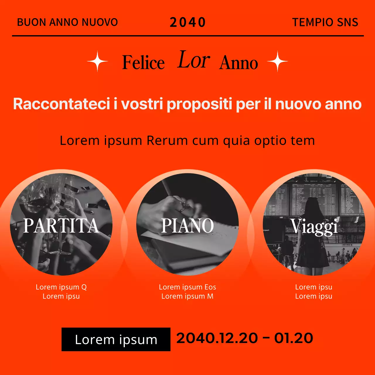 Promuovere un modello di marketing per il nuovo anno in arancione e menta