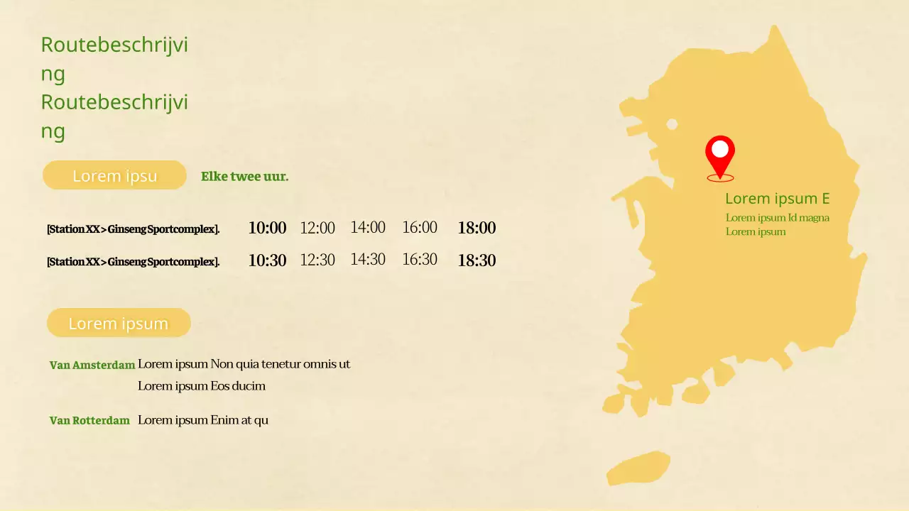 Een eenvoudig geel en groen plan voor een plaatselijk ginsengfestival