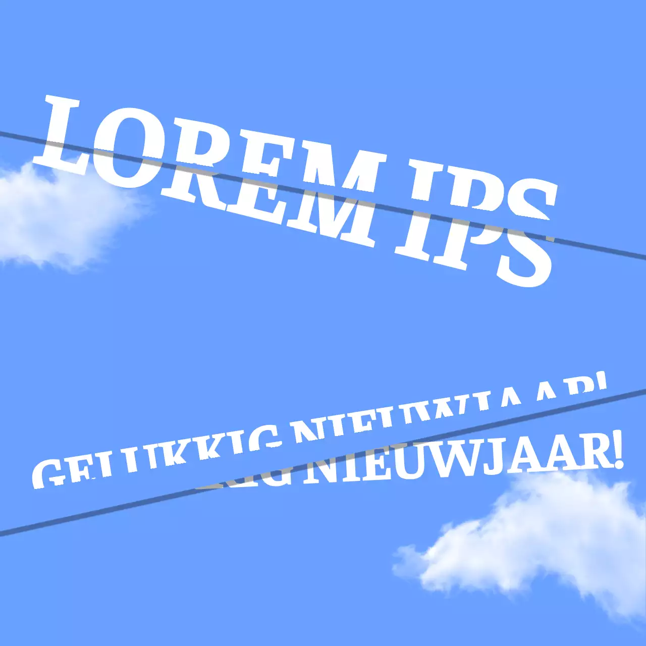 Lichtblauwe moderne nieuwjaarskaart