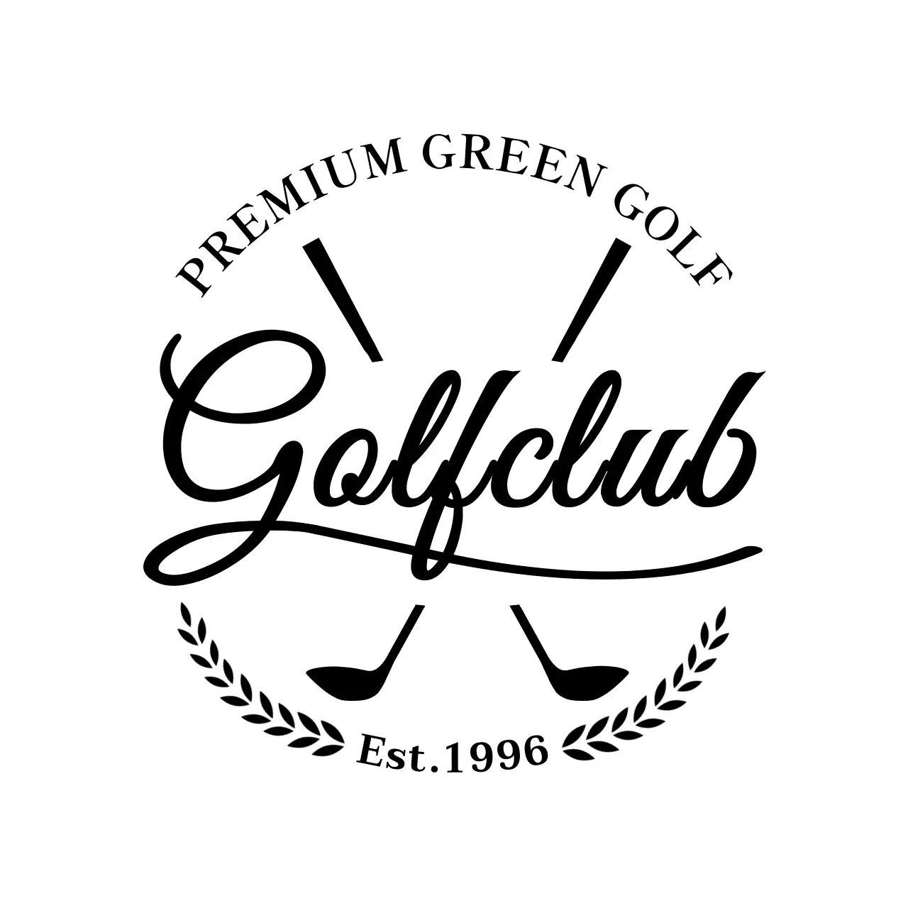 Luxury concept golf club with golf club illustration and handwriting