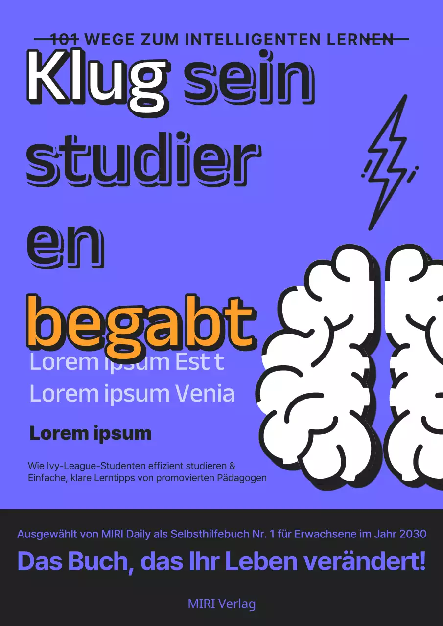 Ein modernes lila-schwarzes Buchcover für How Gifted People Study.