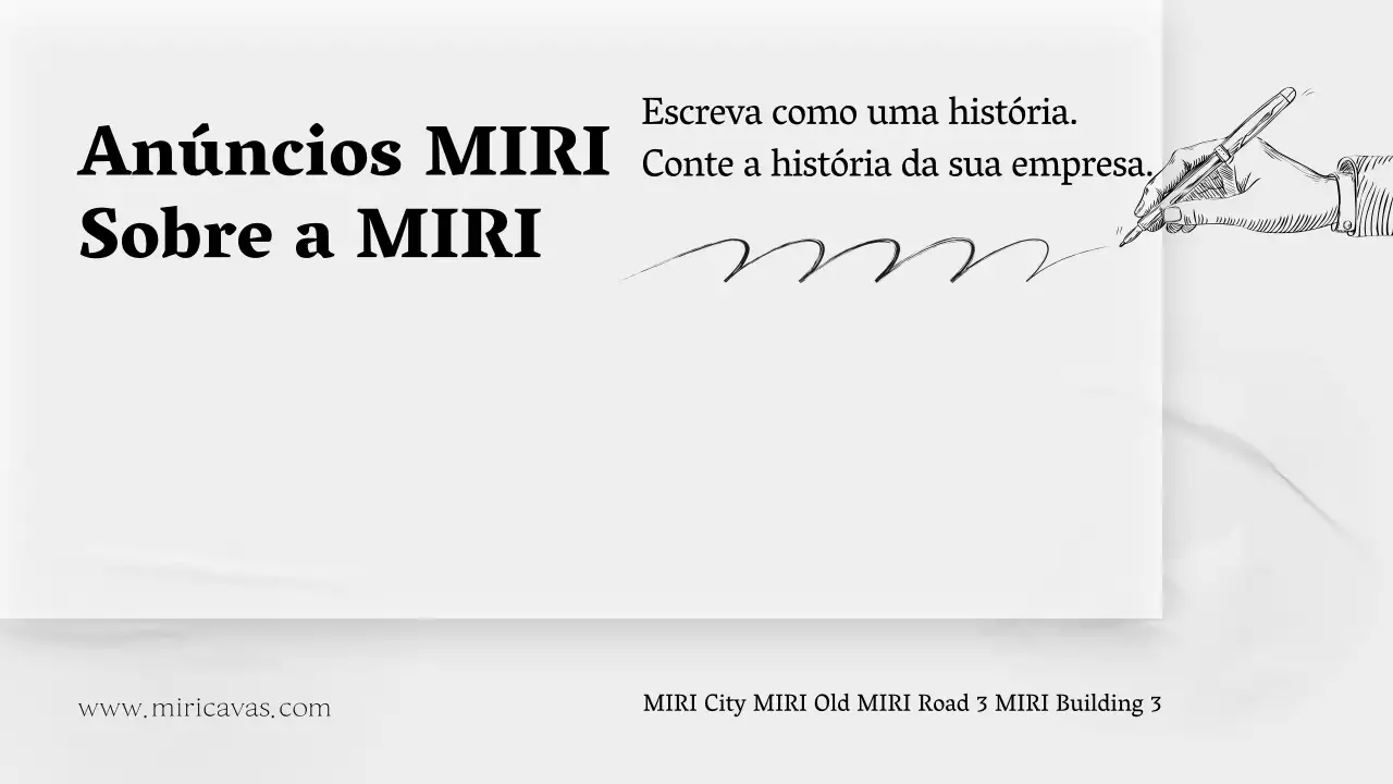 Um perfil de empresa simples, cinzento e que conta histórias