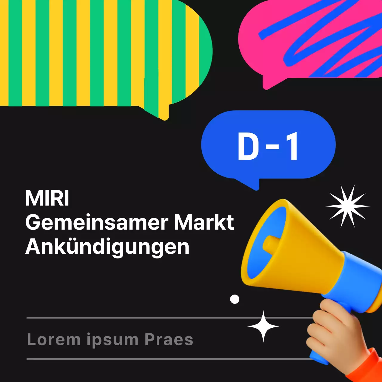 Schwarze und fluoreszierende trendige Börsenankündigung