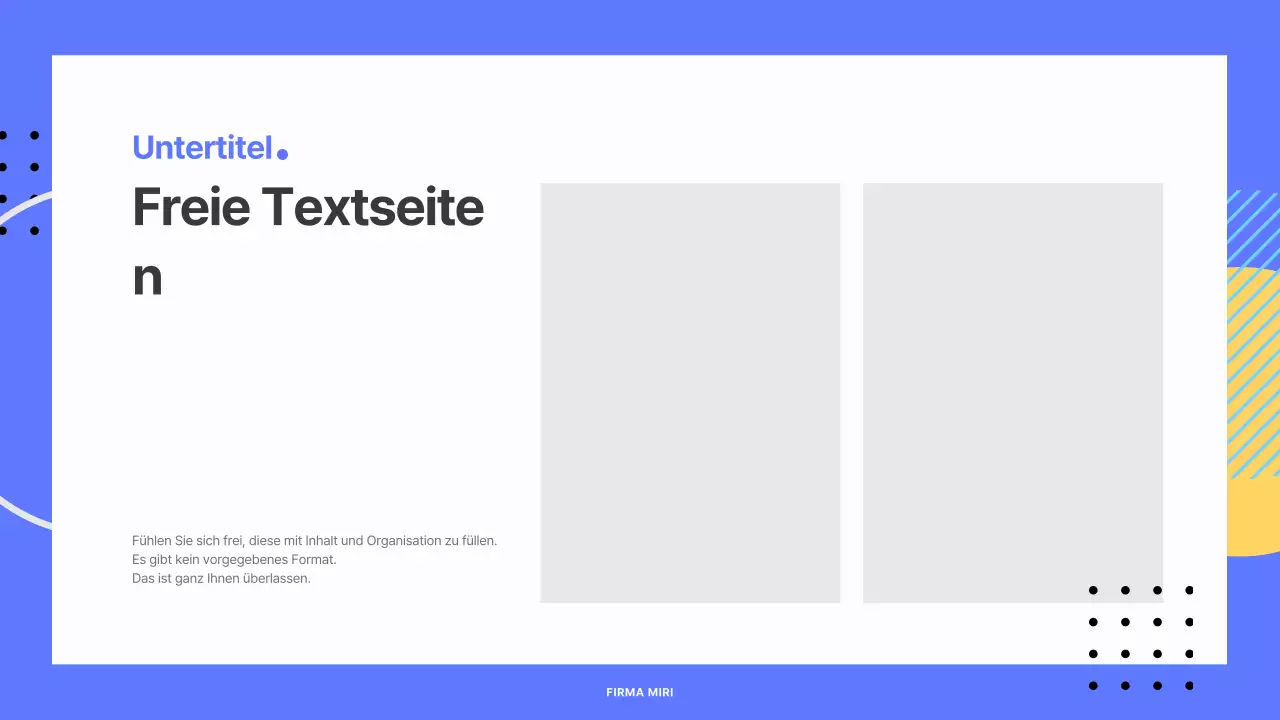 Geometrischer Geschäftsbericht in Blau und Gelb