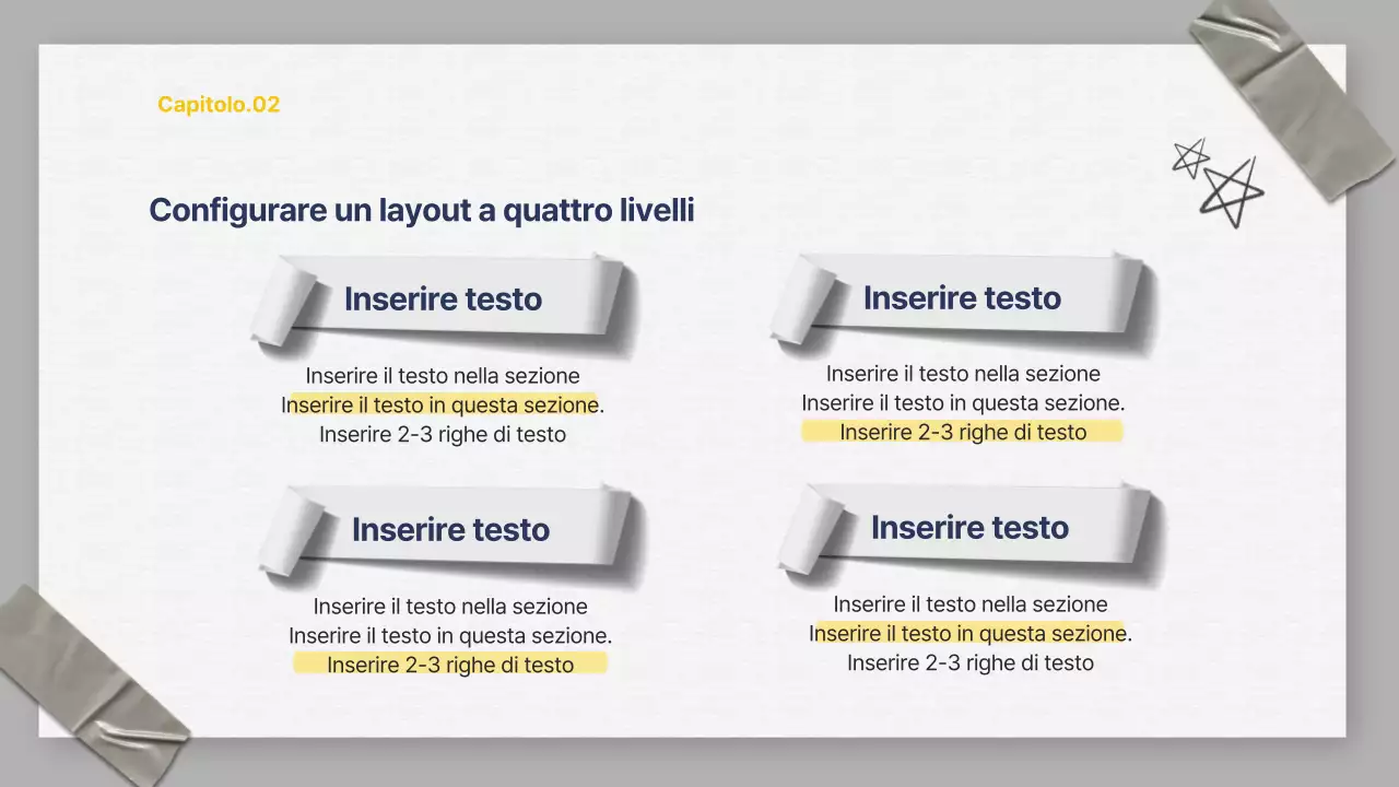 Presentazione dell'organizzazione aziendale in grigio e blu navy