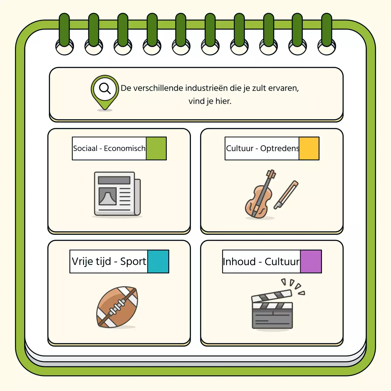 Een eenvoudig geel en groen wervingsveld