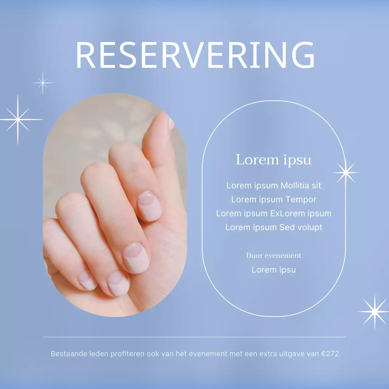 Promoot een eenvoudige nail art beauty shop in lichtblauw