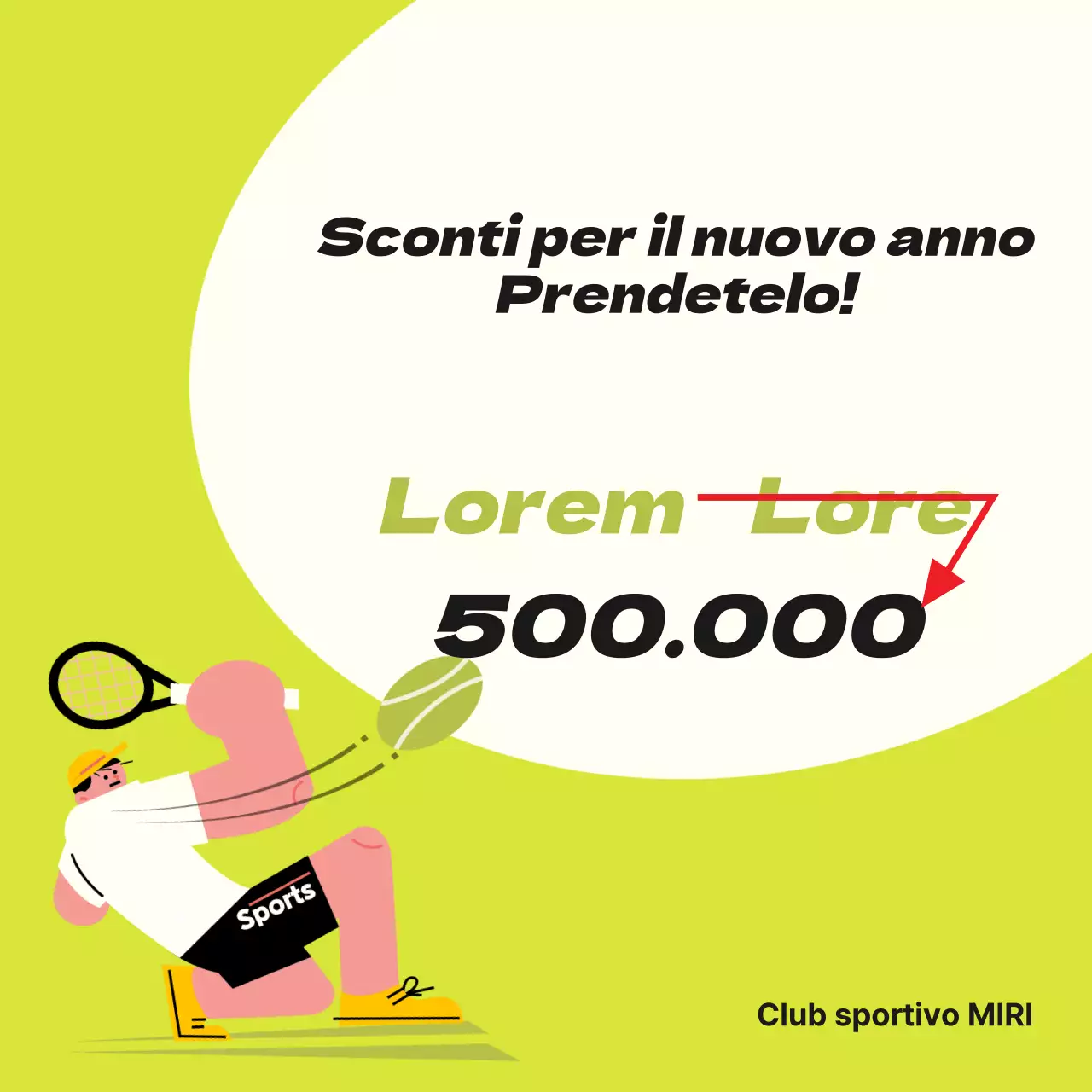 Un semplice annuncio di sconti per la palestra in verde lime e bianco