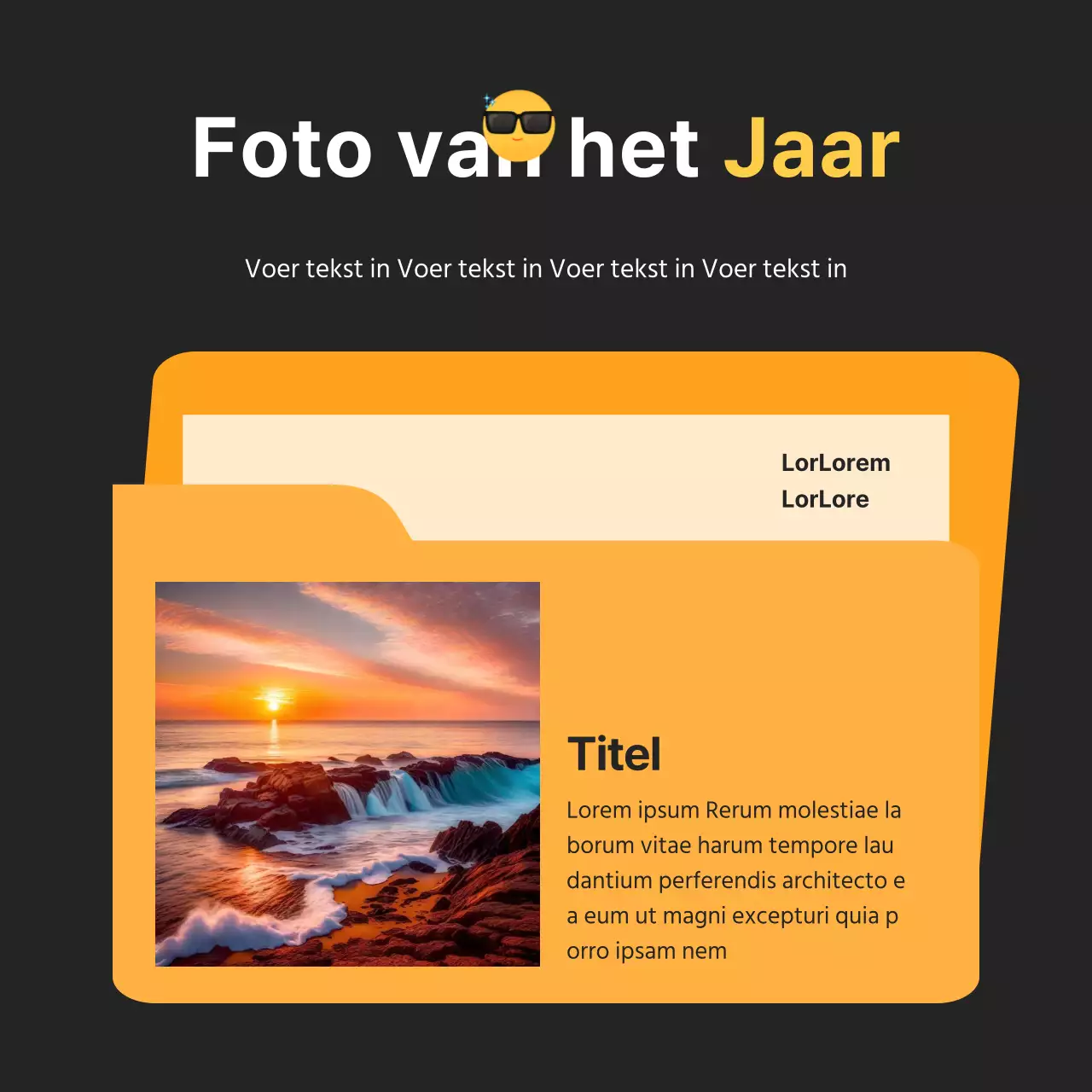 Eindejaarstips voor zwarte en oranje popart