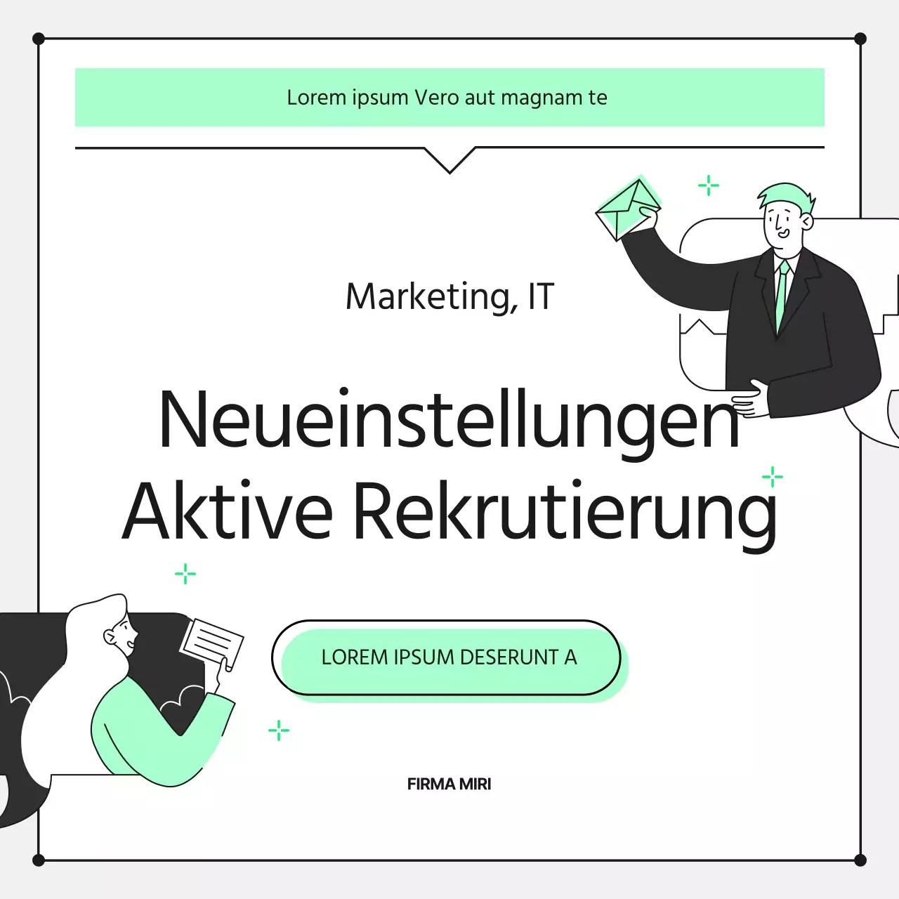 Minimalistisches Werbebriefpapier für Unternehmen in Chartreuse und Schwarz