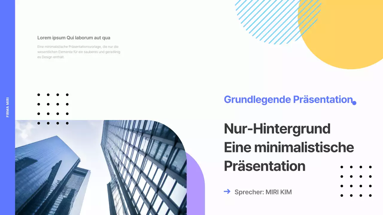 Geometrischer Geschäftsbericht in Blau und Gelb