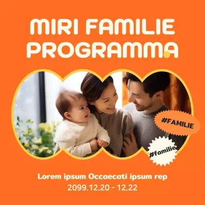 Promoot moderne programma-aankondigingen in oranje en geel