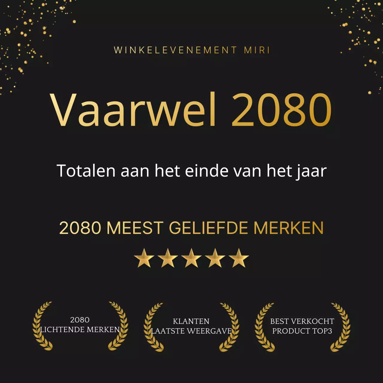 Maak reclame voor een luxe eindejaarsuitreiking in goud en zwart