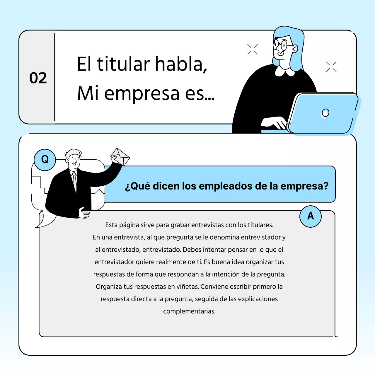 Carta de empresa para una imagen de marca sencilla en azul claro y gris