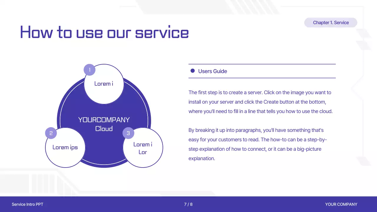블루 모던 서비스 프레젠테이션