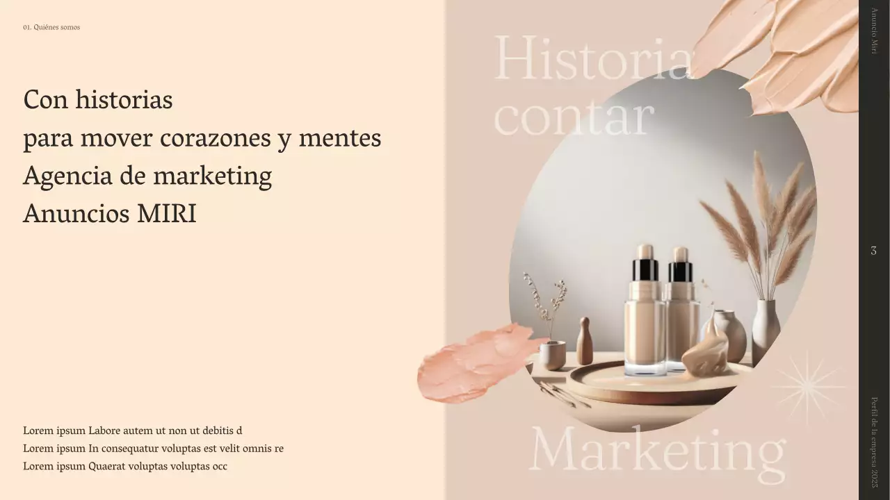 Un sencillo perfil de empresa en beige