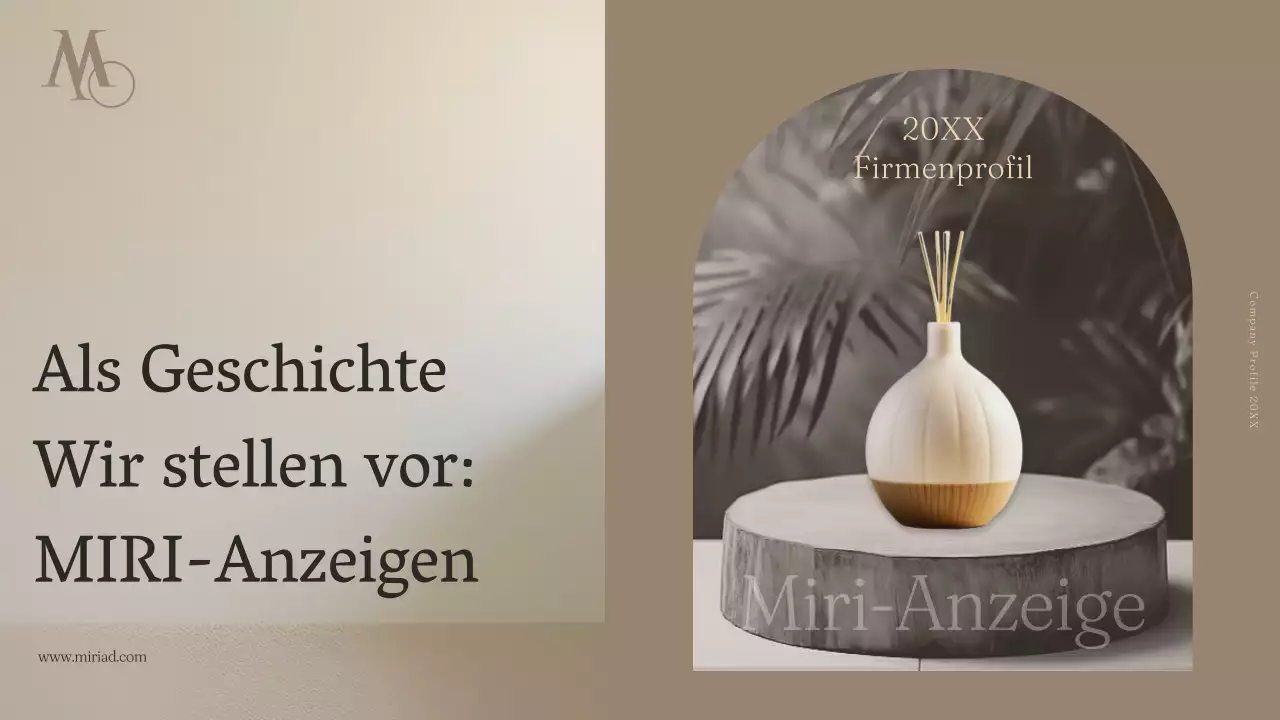 Ein einfaches Storytelling-Unternehmensprofil in Beige