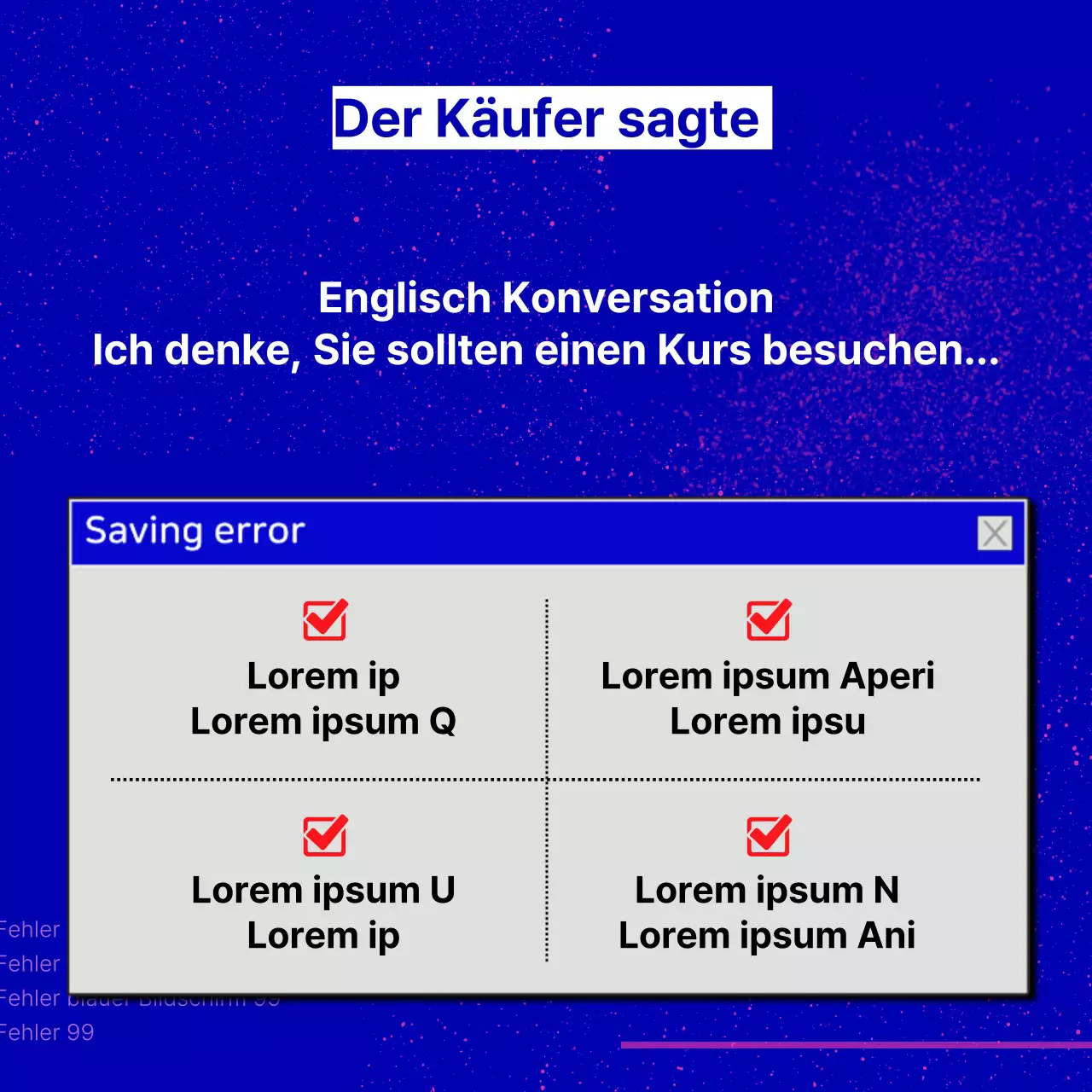 Werben Sie für Ihre Sprachschule mit einem trendigen, marineblauen Hintergrund