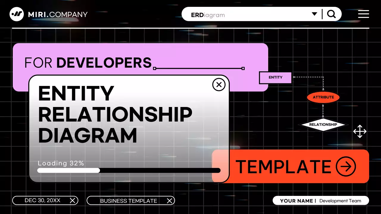 검정과 핫핑크의 사이버 컨셉 개발자를 위한 ERD 기획서